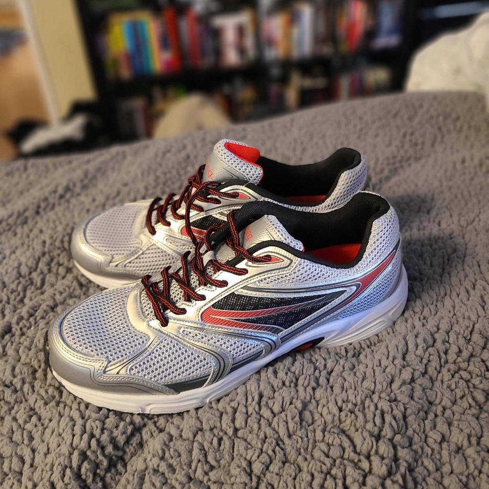 BCG Surge Men's Running Shoes Silver/Red/Black/White Size 12D